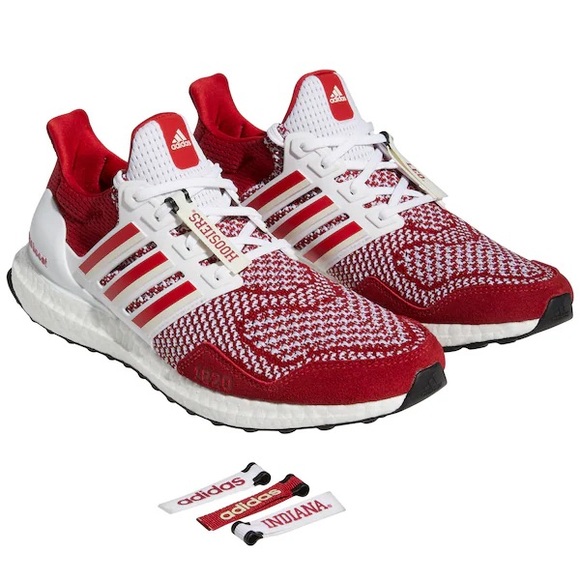 Adidas Red and White Indiana Univ. UltraBoost - Picture 1 of 7